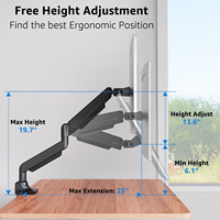MOUNTUP 17-49 pouces Écran d'ordinateur Support de bureau rotatif pour moniteur Bras de moniteur unique