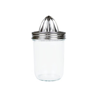 Presse-agrumes manuel portable Bigwinyep Mason Jar en acier inoxydable 304, pour oranges et citrons, bouche large de 86 mm, compatible lave-vaisselle