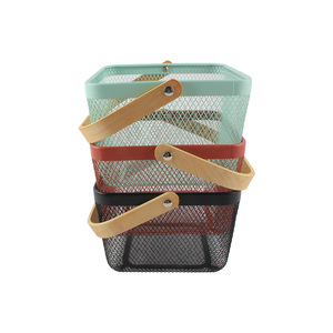 Panier de récolte en acier à mailles métalliques, Panier de jardin en fil carré avec poignée - Product Image 6