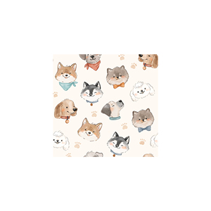 DAMAI Dog <b>Head</b> Themed Paper Plate with Necklace Light Blue Lace Wave <b>Style</b> Disposable Paper Plate Paper Cup Napkin Party Supply - Product Image 6