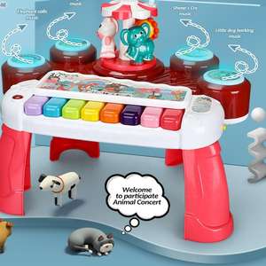 Bébé rotatif musique Piano jouets activité Table enfants lumière son clavier jouant enfants multifonction orgue électronique - Product Image 4