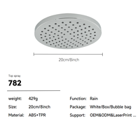 Douche de plafond professionnelle chromée avec support à dégagement rapide sans outil pour la rénovation de salles de bain modernes et la distribution aux revendeurs