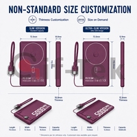 Casing Pengisian Daya Nirkabel Merah Ceri Tua Model Baru Generasi ke-18 Tiga-dalam-Satu 10000mAh Pengisian Cepat Magnetik Aluminium Ultra-Tipis