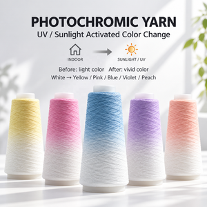 Fil à tricoter extérieur à changement de couleur, fibre sensible aux UV pour textiles créatifs, chapeaux, sacs, décoration intérieure - Product Image 1