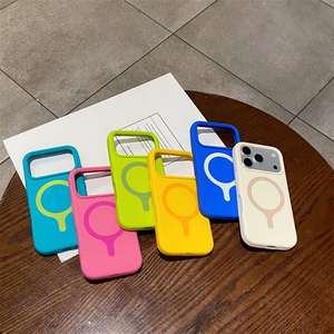 มาการองเคสซิลิโคนเหลวสีสกินทัชป้องกันสิ่งสกปรกสำหรับ iPhone 17 PRO MAX 16ที่ชาร์จแบบไร้สายที่คลุมหน้าต่างแม่เหล็กขนาดใหญ่ - Product Image 1