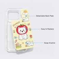 Étui de téléphone magnétique transparent en TPU deux-en-un avec panneau arrière séparable, panneau arrière personnalisable DIY, pour les modèles Samsung et iPhone