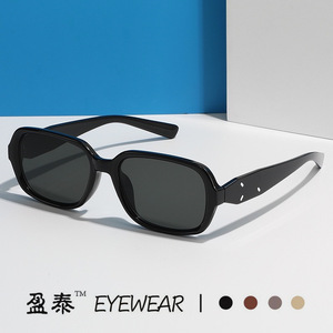 Gm Retro <b>Sunglasses</b> For Women <b>Square</b> Frame Pc Material Uv400 Protection Black Color - Product Image 5