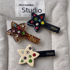 Horquillas para el cabello para niñas Color sólido Aleación de acetato en forma de estrella Clip de pico de pato Horquillas de diamantes de imitación coloridos Accesorios personalizados - Product Image 1