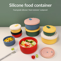 Silikon Beheizbare Kleine Umweltfreundliche Leichtgewichtige Lebensmittel-Aufbewahrungsschüsseln Luftdichter Deckel Mikrowellengeeignet BPA-Frei Lunchboxen