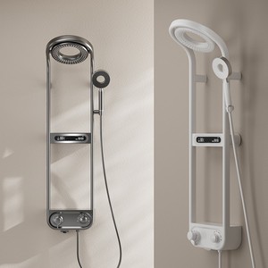 Nouveau design de panneau de douche mural intelligent numérique dissimulé pour appartement, étanche, finition chromée, avec fonction pluie douce - Product Image 2