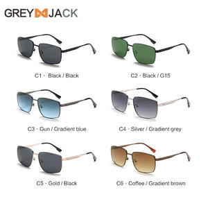 Lunettes de soleil carrées en métal Greyjack pour hommes, protection UV400, type 3, style conduite et pêche - Product Image 1