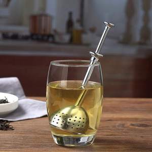 Filtre pour théière à long manche en acier inoxydable 18/10 <span class=keywords><strong>de</strong></span> qualité alimentaire Tube à thé cylindrique plus raide Infuseur à thé en forme <span class=keywords><strong>de</strong></span> boule - Product Image 6