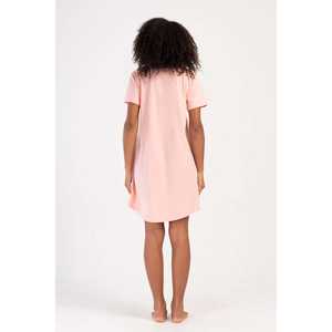 Túnica de manga corta con cuello redondo y bolsillo ovalado para mujer, ropa de dormir - Product Image 1