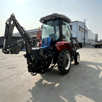 Tracteur agricole AOYU 50 CV 4x4 diesel avec cabine fermée, chargeur frontal, pelle arrière hydraulique, transmission par engrenages - Multifonctionnel haute performance