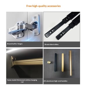 <span class=keywords><strong>Armadio</strong></span> Personalizzabile in Legno Massello Stile Mid-Century con Scarpiera a Porta Singola dal Pavimento al Soffitto e Cabina <span class=keywords><strong>Armadio</strong></span> - Product Image 4