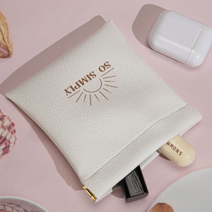 Pochette pour porte-monnaie en cuir PU personnalisé sérigraphié Mini <span class=keywords><strong>sac</strong></span> pour casque d'écoute en cuir pour femmes - Product Image 4