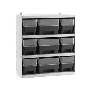 Étagère pour petites pièces Fami 496x304x546mm avec 9 RK Box Conteneurs d'air avec séparateurs et panneaux avant - Product Image 1