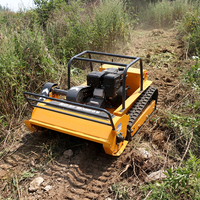 Tondeuse à fléaux télécommandée sur chenilles 1200 mm pour le désherbage des bords de réservoirs et des zones en pente