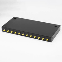 Rak Distribusi FTTH 19 Inci 1U yang Dipasang di Rak, Panel Patch Fiber Optik Tipe Tetap 12-Port, Peralatan Telekomunikasi Utama