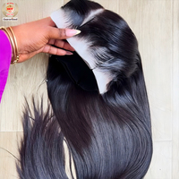 Perruque Lace Front HD en Cheveux Humains Longs, Sans Colle, en Cheveux Vierges Remy Vietnamiens Alignés, pour Femmes Noires
