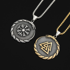 Yunnique – collier avec pendentif Dragon Triquetra Viking en acier inoxydable pour hommes, design géométrique, bijoux cadeau - Product Image 4