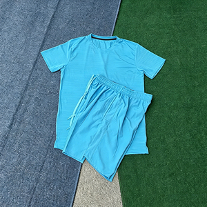 High Quality Unisex Crew Neck Gym <b>T</b>-<b>Shirts</b> Shorts Elastic Waist Quick Dry Breathable Anti-Bacterial 100% <b>Polyester</b> Sports - Product Image 2