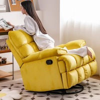 Fauteuil inclinable électrique de luxe moderne pour salon, canapé de relaxation individuel capitonné, mobilier de siège confortable et design à bascule