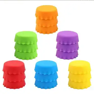 Custom Logo Silicone Rubber Beer Bottle Crown Cap Reusable Beer Caps Stopper