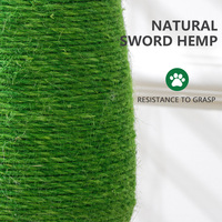 Griffoir pour chat en sisal en gros, en forme d'arbre vert, avec balle interactive et base stable pour chats d'intérieur