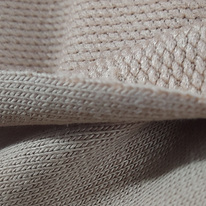 Venta al por mayor de fábrica de dos capas de color arena tela polar 75% algodón 20% poliéster 5% Spandex liso teñido de punto deportes Jersey vestidos - Product Image 1