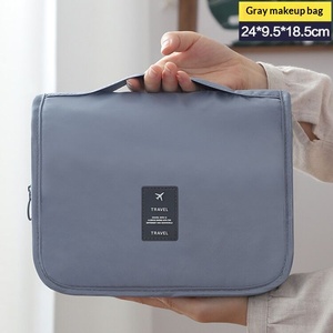 <span class=keywords><strong>Sac</strong></span> de maquillage tendance en tissu éponge, portable, design ouvert, style coréen, simple, féminin, grande capacité, avec crochet pour <span class=keywords><strong>sac</strong></span>, pour hommes - Product Image 6