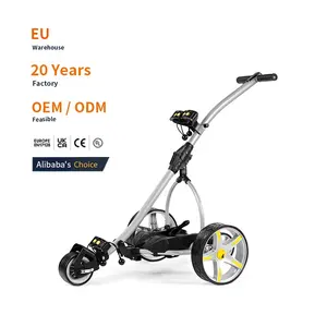 Factory Manufacture Portable Golf Trolley Electric Lithium Remote Control Folding Golf Bag Trolley With 3 Wheels