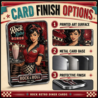 Cartes de collection en métal imprimées sur le thème des restaurants rock des années 1950, souvenirs musicaux avec chanteurs et guitaristes, cartes à échanger, cadeau, vente en gros