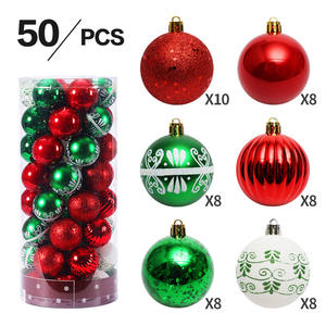 Venta al por mayor 6cm/50 Uds adorno de Navidad árbol de Navidad colgar artículos Navidad bola de plástico - Product Image 6