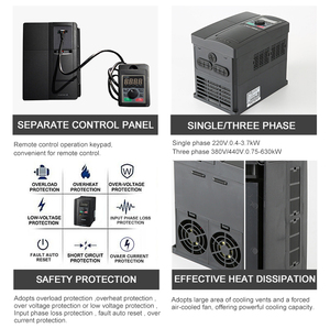 CHZIRI ZVF300H-G2R2S2SD 2.2kW 380V 10A 0-600Hz Frequency Variable Speed Drive AC Motor Controller VFD for <b>Solar</b> <b>Pump</b> ZVF300H-G2R - Product Image 3