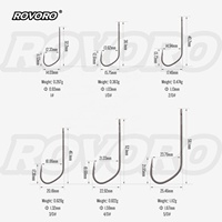 ROVORO Tackle 9015 #   Hameçon forgé ultra-léger pour drop shot et flipping, revêtement PTFE, pour la pêche au bar, aux éperons marins et aux leurres.