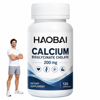 Complément Alimentaire Calcium Bisglycinate Chélaté 200 mg Capsules Vitamine D3 120 Comprimés Bien-être Quotidien Adulte Marque Blanche