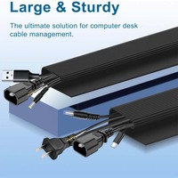 Kit de gaine de câblage de bureau noir de 94 pouces, 6 pièces, haute qualité, vente en gros d'usine, en plastique/PVC