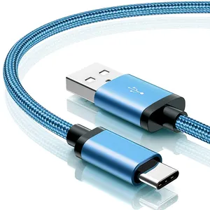 באיכות גבוהה להיות מותאם אישית ניילון קלוע 5V 3A USB ל ג סוג c מטען נתונים כבל משמש עבור סוג C ממשקים