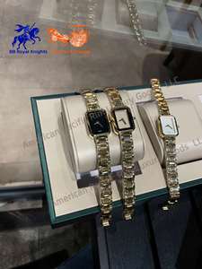 Relojes de Mujer de Lujo, Diseño Personalizado Nuevo y Popular, Relojes de Cuarzo Importados Originales con Movimiento de Cuarzo, Dorados, de Moda Sencilla - Product Image 2