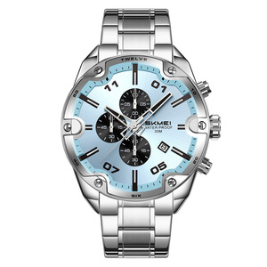 Montre pour homme - Montre multifonctionnelle à trois fonctions, étanche, avec bracelet en acier et fonction chronographe. - Product Image 2