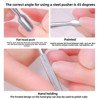 Herramienta de manicura de acero inoxidable de venta directa de fábrica, dispositivo de extracción de clavos de una sola cabeza, herramienta para clavos incrustados