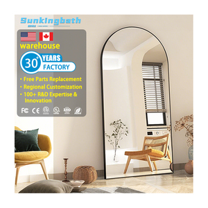 Gương Salon Làm Tóc Đủ Chiều Dài Khung Kim Loại Cong Cho Salon Gương Salon Làm Tóc Màu Đen Bằng Nhôm Để Trang Trí Phòng Khách - Product Image 1