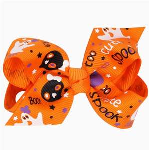 Nouveauté en gros : Accessoires capillaires pour enfants, nœud papillon Halloween transfrontalier <span class=keywords><strong>de</strong></span> haute qualité avec motif <span class=keywords><strong>de</strong></span> dessin animé effrayant et humoristique - Product Image 4