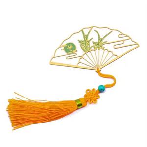 Marque-pages promotionnels en alliage de zinc, designs personnalisés, marque-pages en laiton ajourés avec pompons pour souvenirs touristiques - Product Image 2