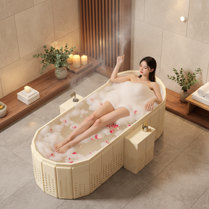 <span class=keywords><strong>Baignoire</strong></span> froide portable en PP - <span class=keywords><strong>Baignoire</strong></span> pliable isolée pour adultes avec support de <span class=keywords><strong>rangement</strong></span>, épaissie pour la relaxation à domicile et en spa - Product Image 2