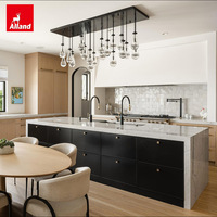 Ensemble de meubles de cuisine modernes Allandgroup, design moderne, couleur moderne, grand organisateur, placards de luxe en chêne Rift avec réfrigérateur encastré
