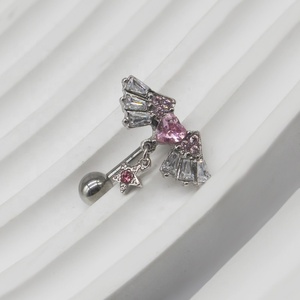 Piercing de acero inoxidable flotante negro <span class=keywords><strong>Gaby</strong></span>, joyería para el vientre, anillos para el ombligo personalizados, joyería para el cuerpo de alta calidad - Product Image 6