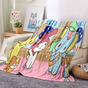 Nouveau Sanrios Mymelody kawaii dessin animé flanelle couverture canapé couverture couvre-lit bureau couette doux jeter couverture 150*200cm