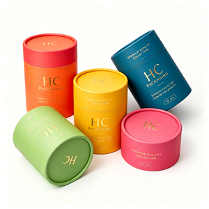 Luxury Gold Foil Custom Rigid Cardboard <b>Round</b> Cylinder <b>Box</b> for Skincare Cosmetic Beauty Packaging Custom Logo OEM Factory - Product Image 4